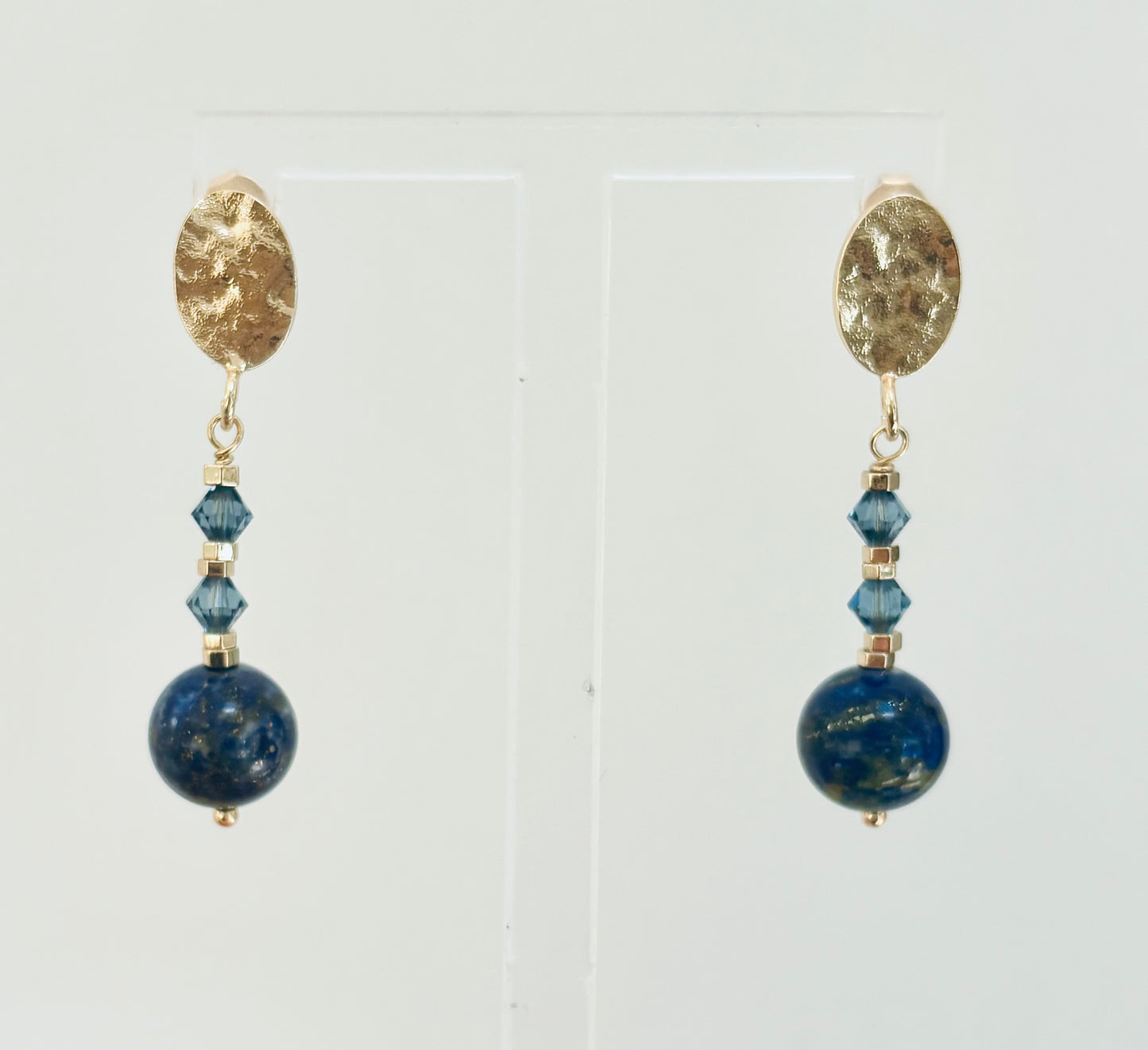 Gold stud Blue Lapis Drops