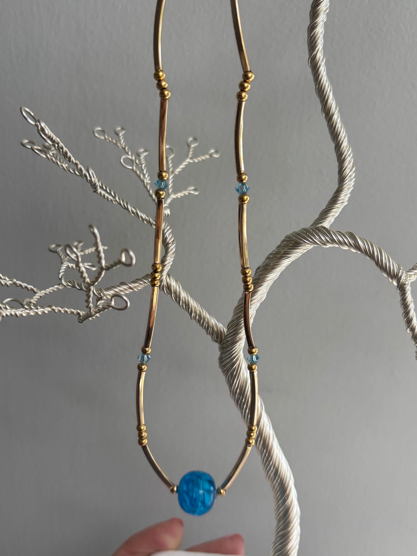 Murano Blue Daisy stud