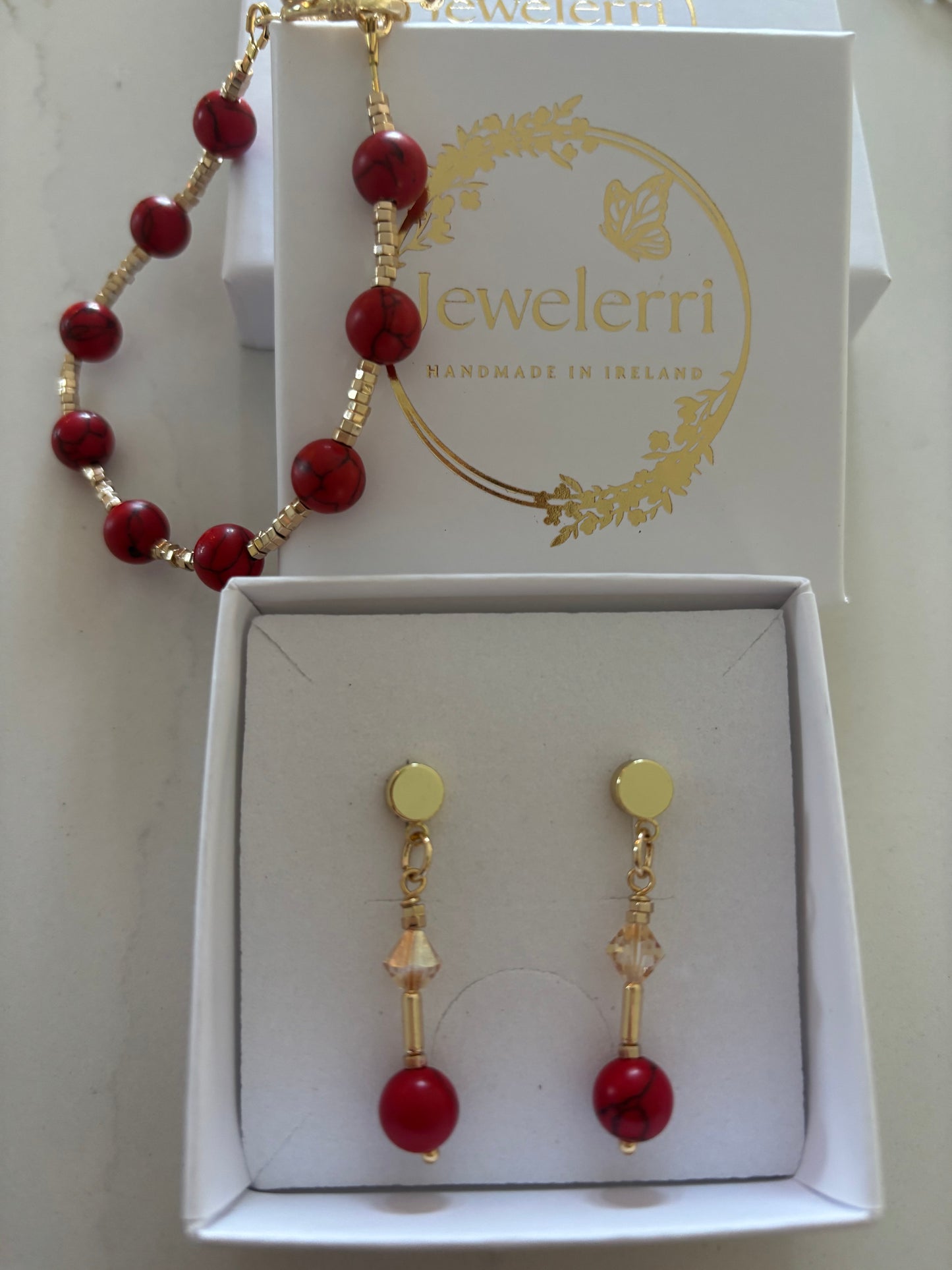 Beautiful red 14k gold plate Bracelet