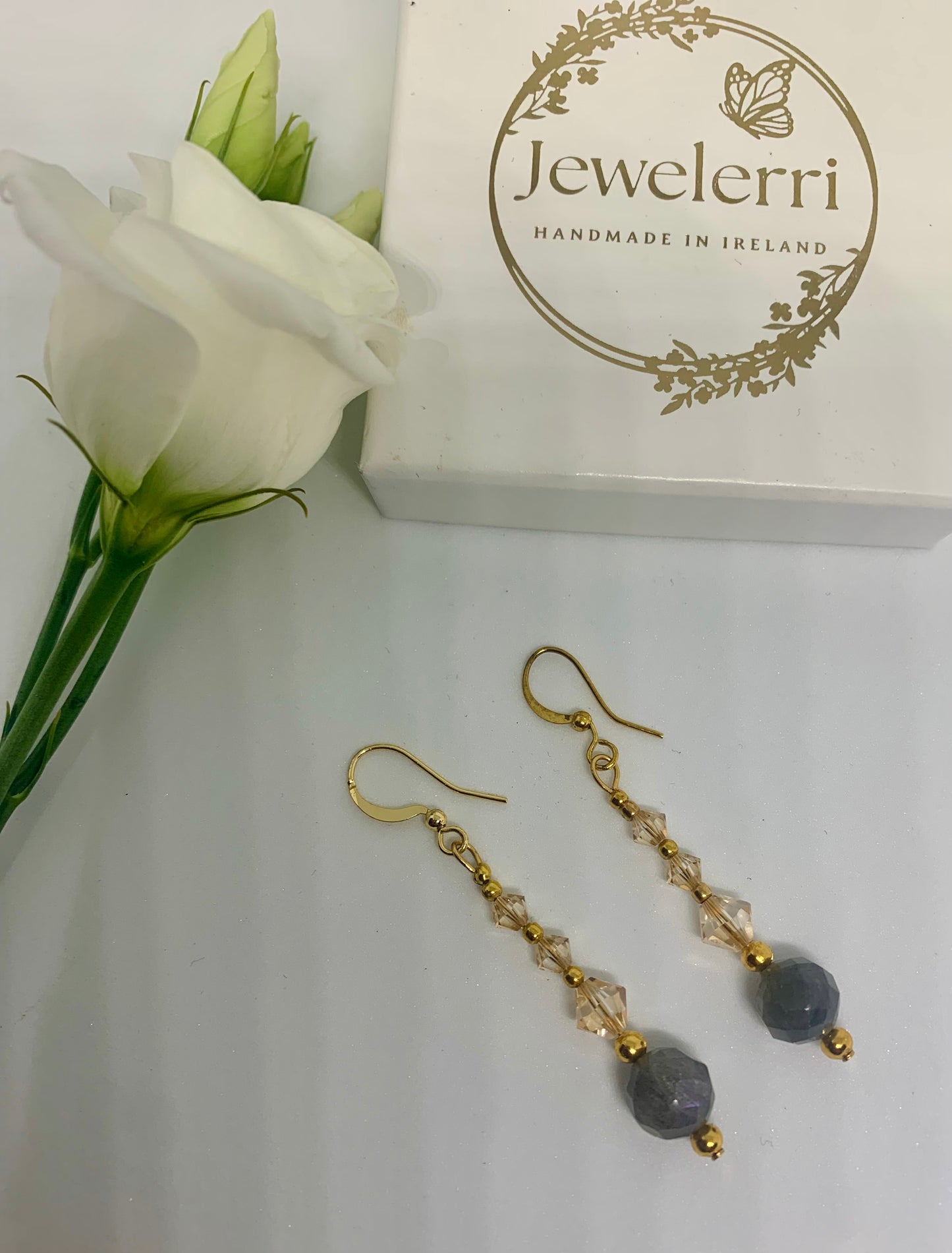 Sparkle Swarovski & Grey drop