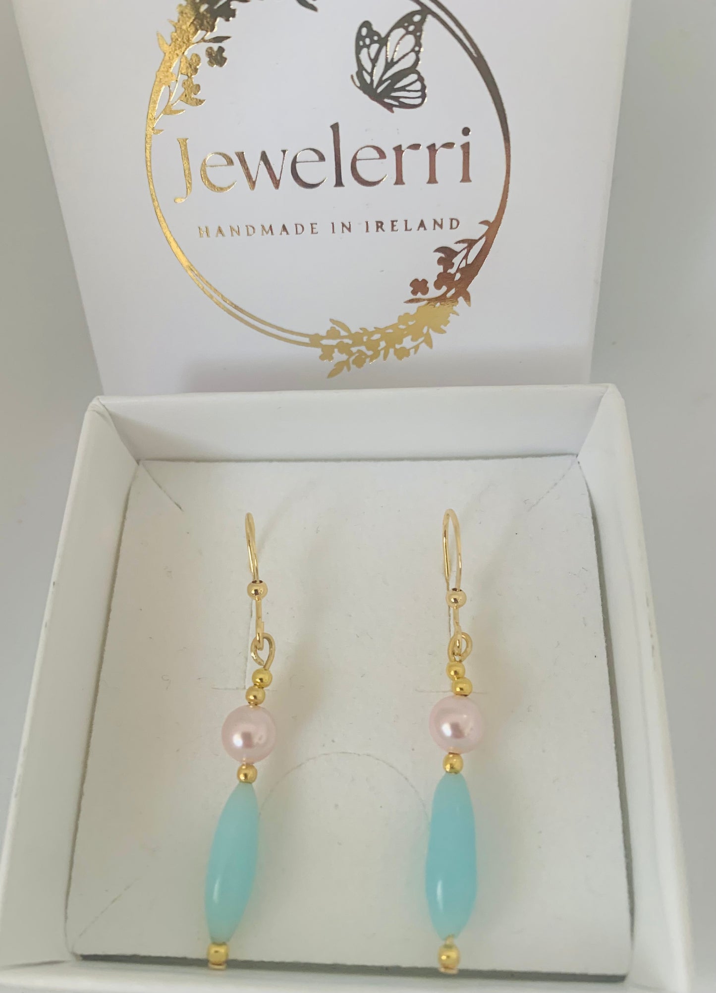 Turquoise & Pink pearl Drops