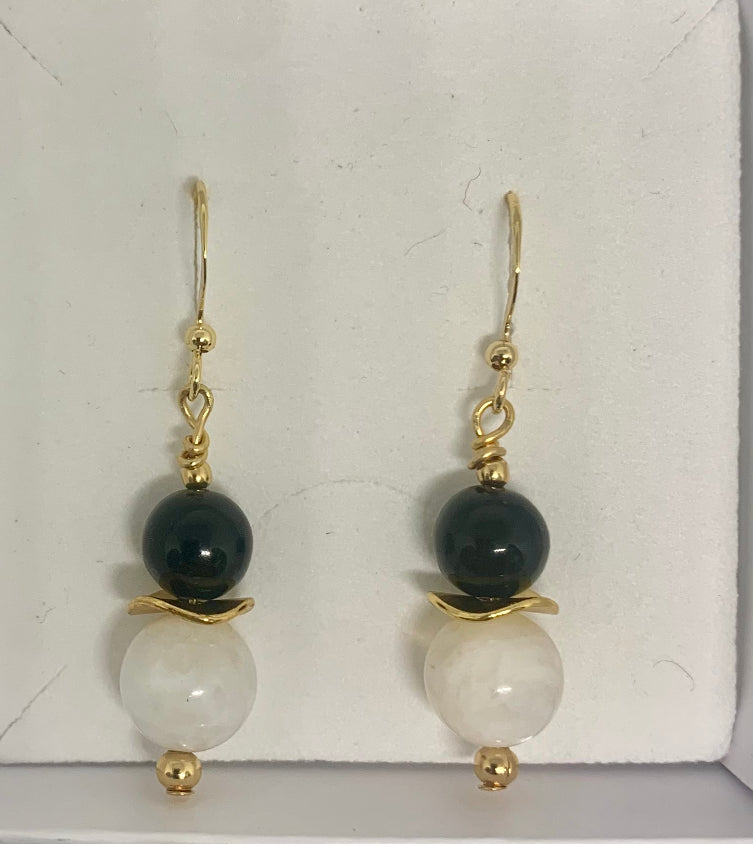 Black & moonstone Drop