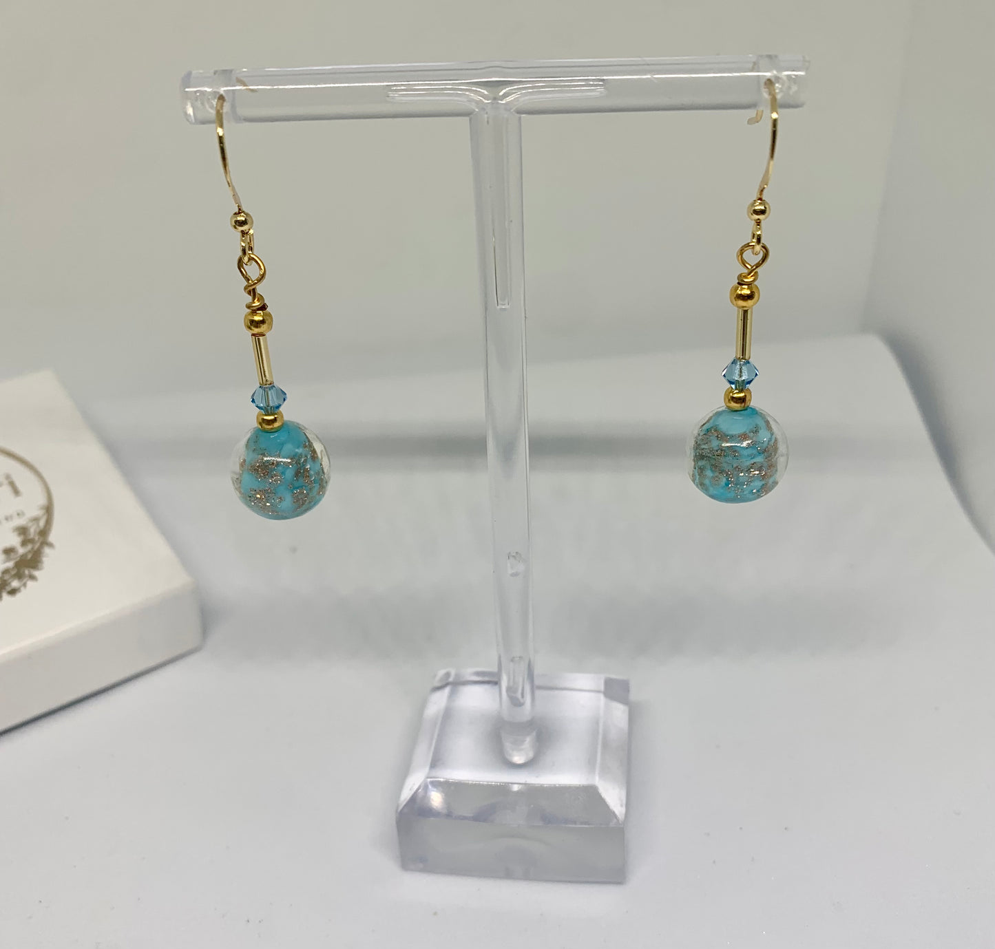 Blue Turquoise & gold Isabella drops