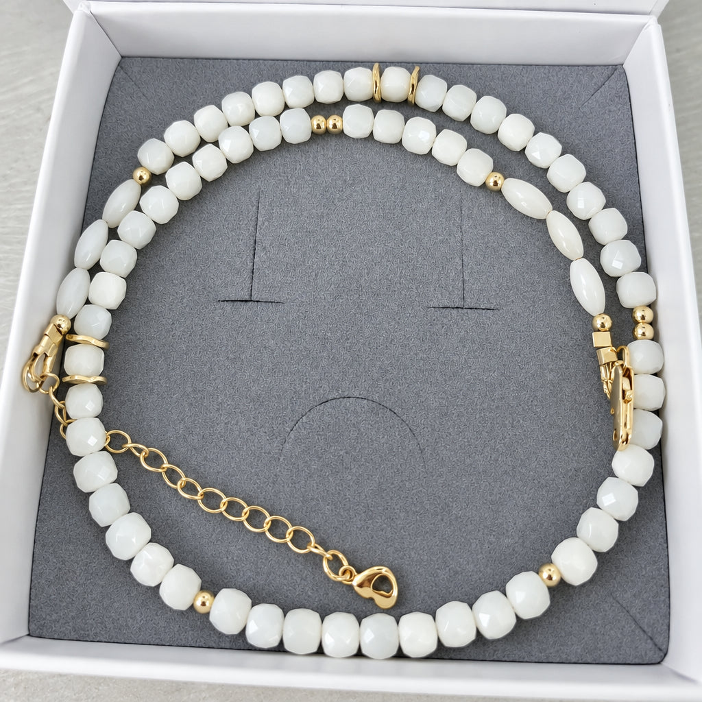 Mother of pearl gold fill necklace
