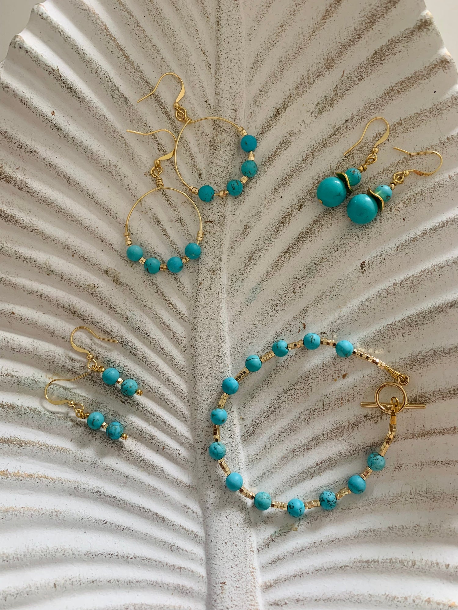 Turquoise collection 14ct gold plated