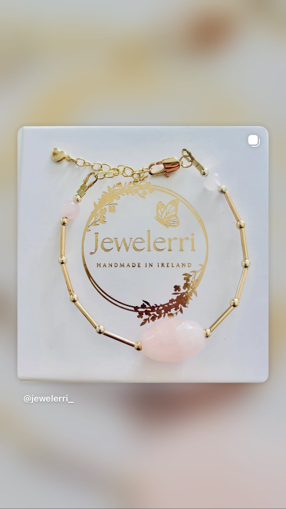 Rose quartz gold fill beads bracelet