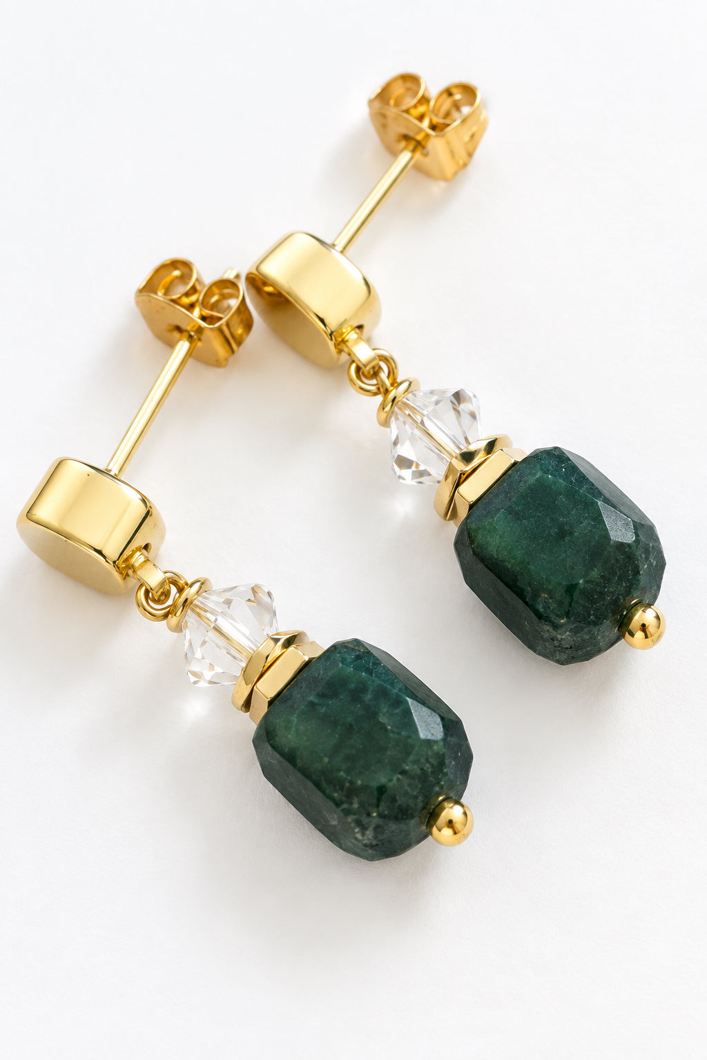 Green agate bracelet & earrings set