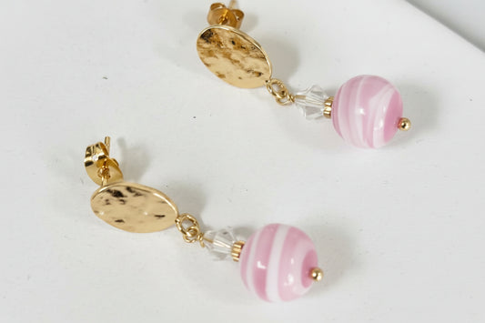 Hammered gold Murano earrings