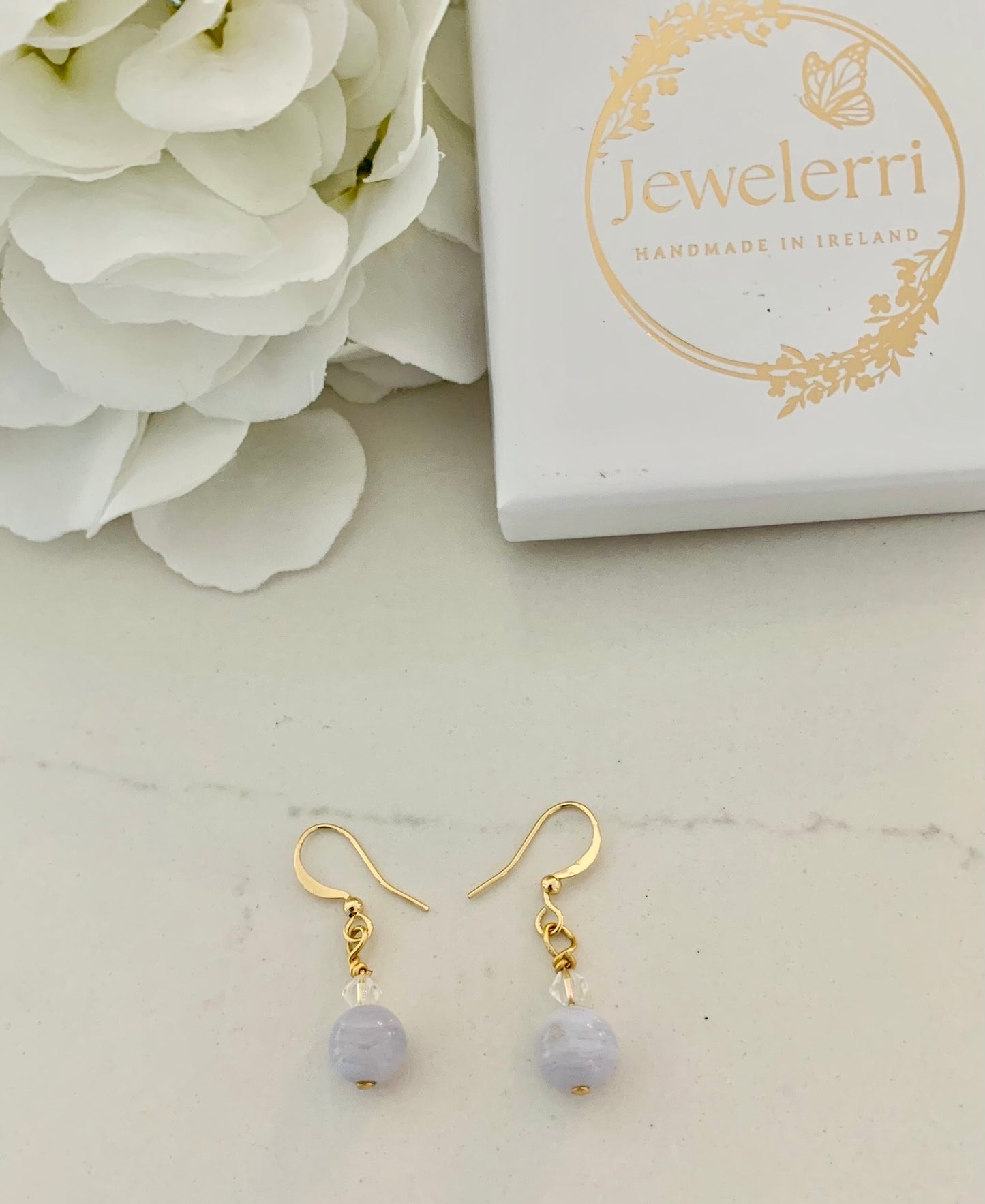 Blue lace agate drops - Terri collection