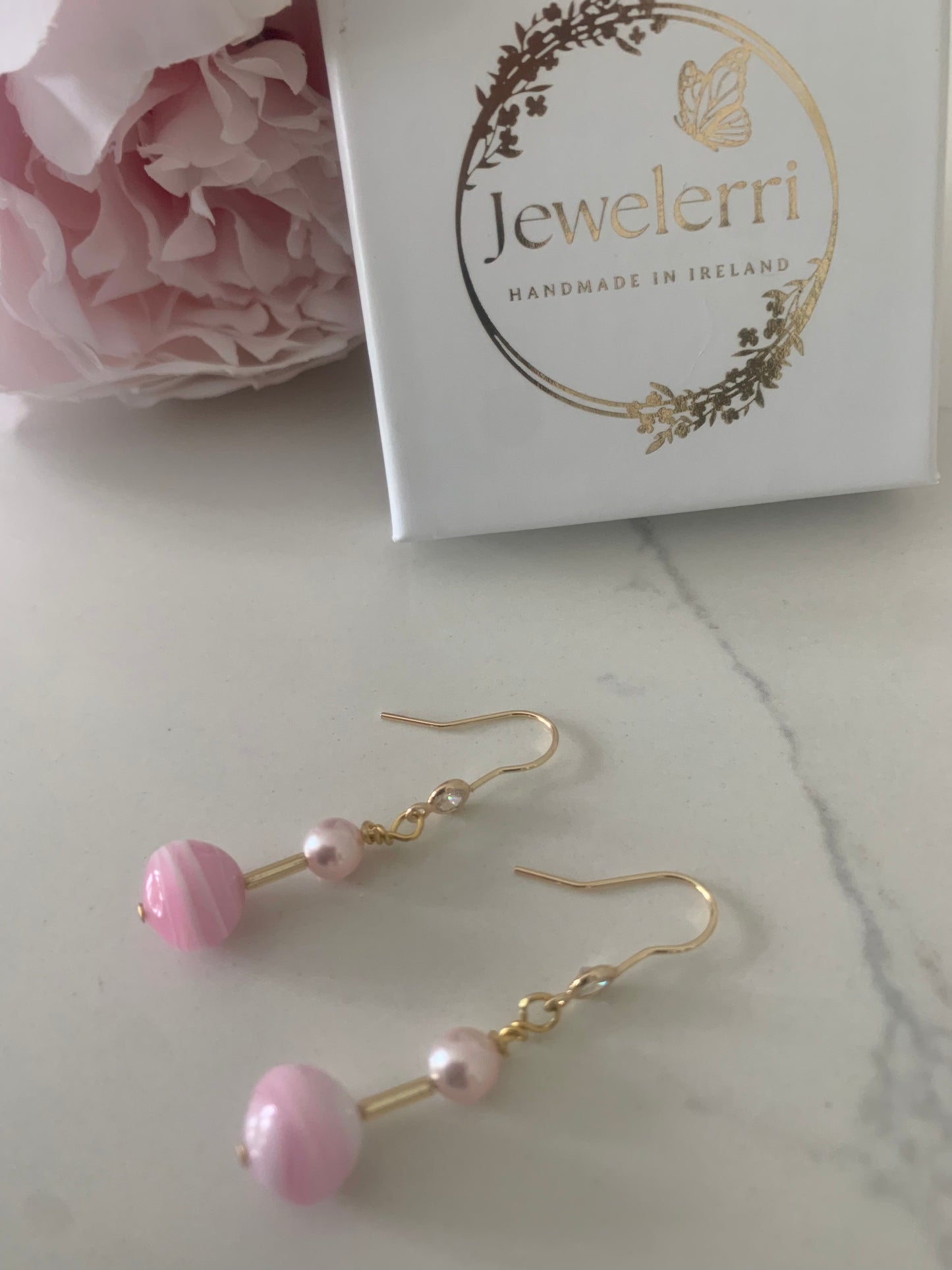 Pink white Murano & pink Pearl