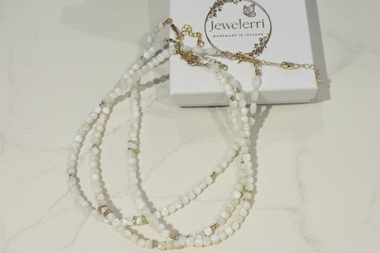 Mother of pearl gold fill necklace