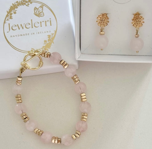 Daisy PInk Quartz Earrings