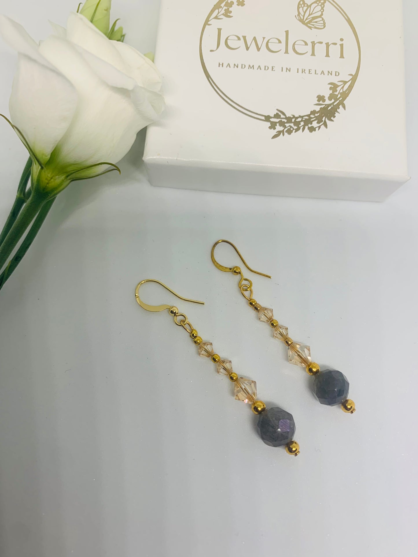 Sparkle Swarovski & Grey drop