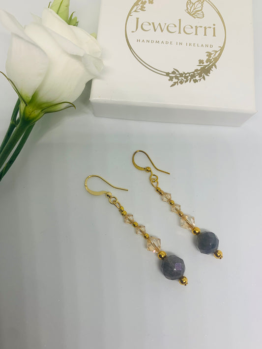 Sparkle Swarovski & Grey drop