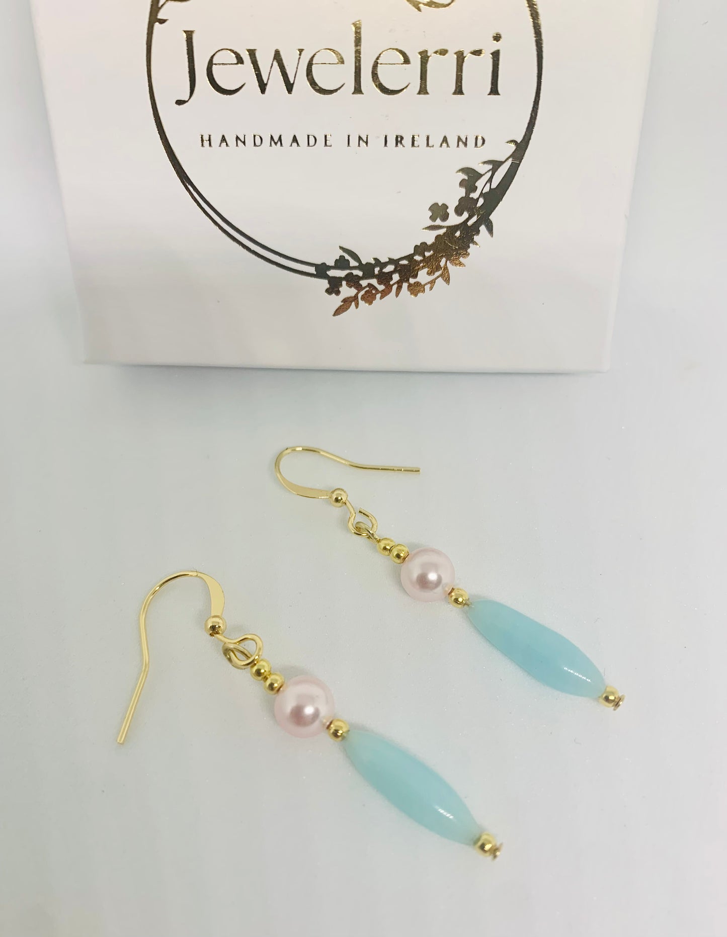 Turquoise & Pink pearl Drops