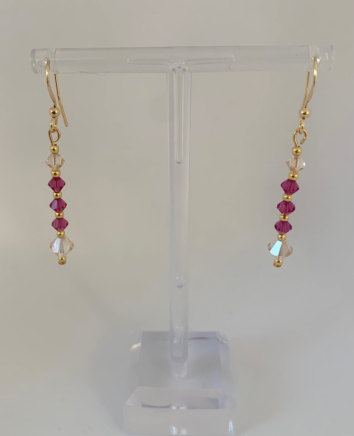 Fuchsia pink crystal drop