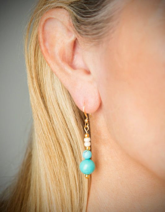 Turquoise & cream drops