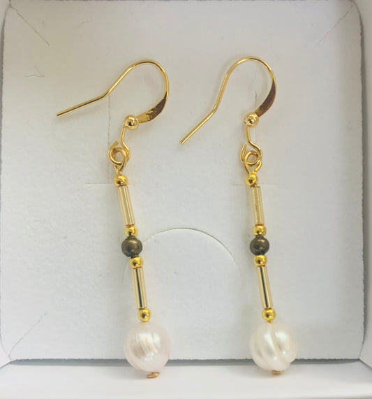 fresh water Pearl gold & Bronze Drops