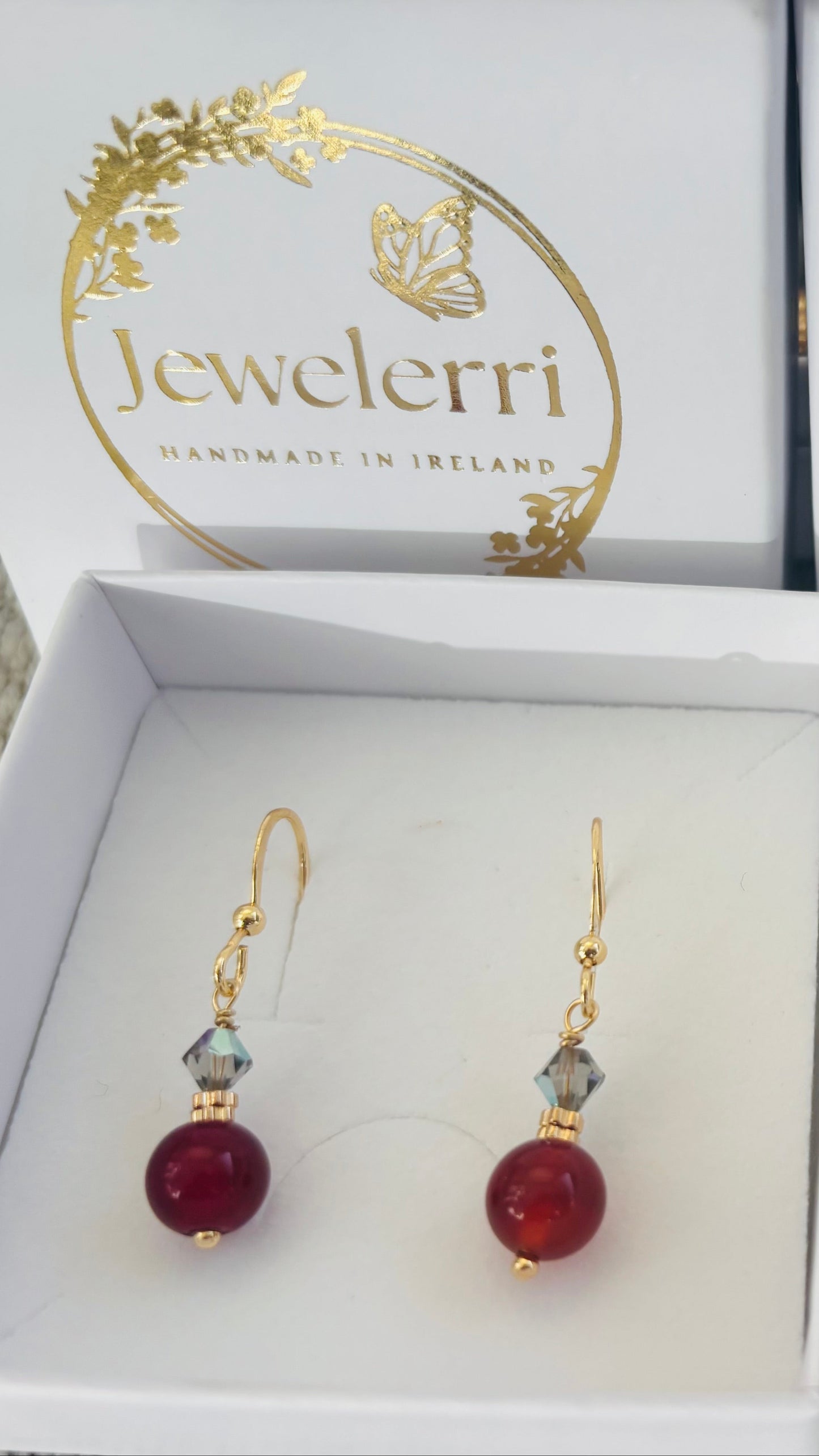 Red Carnelian & Grey sparkle