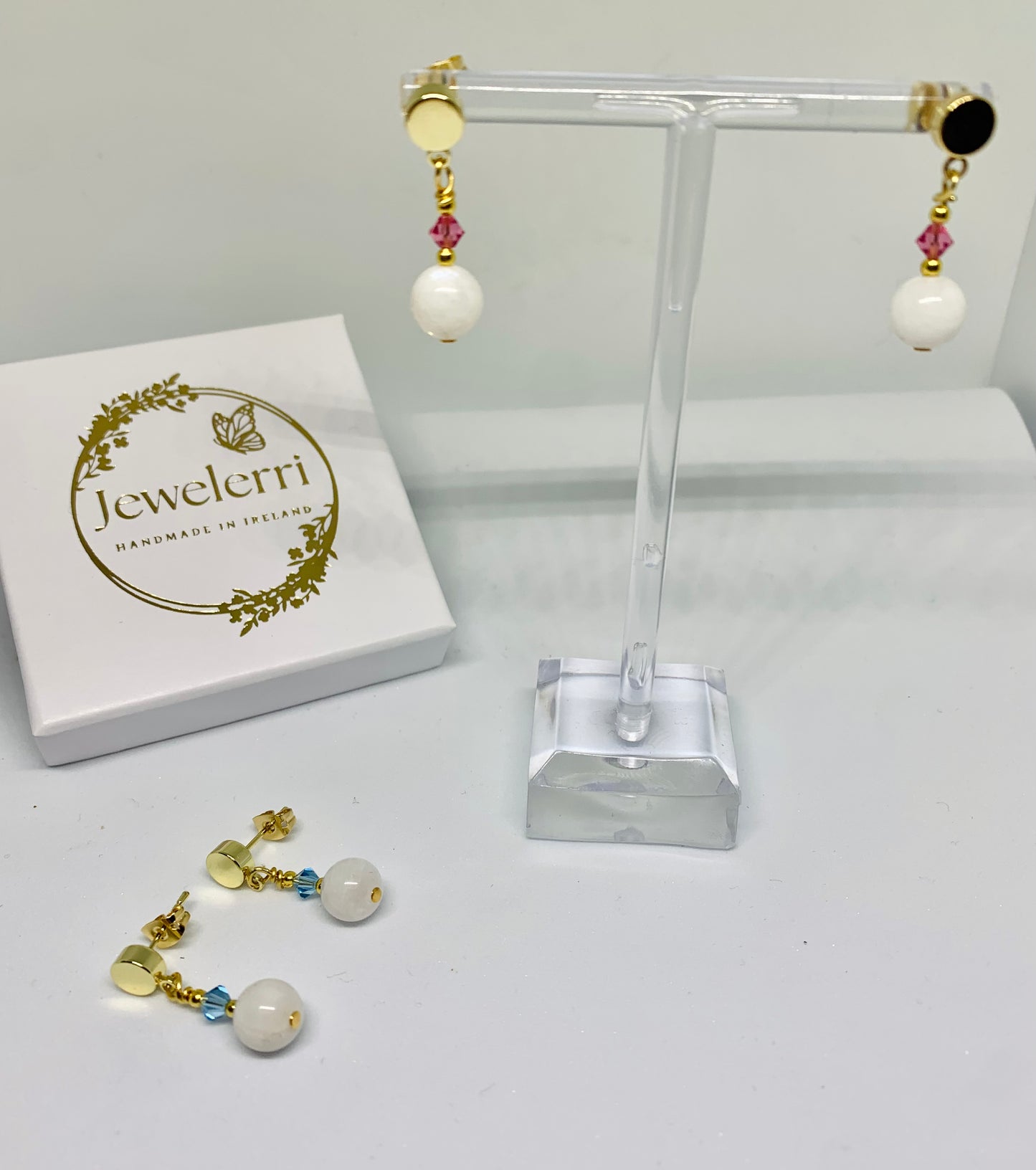 Petit gold stud Blue