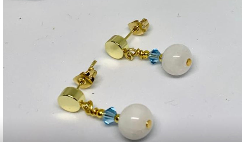 Petit gold stud Blue
