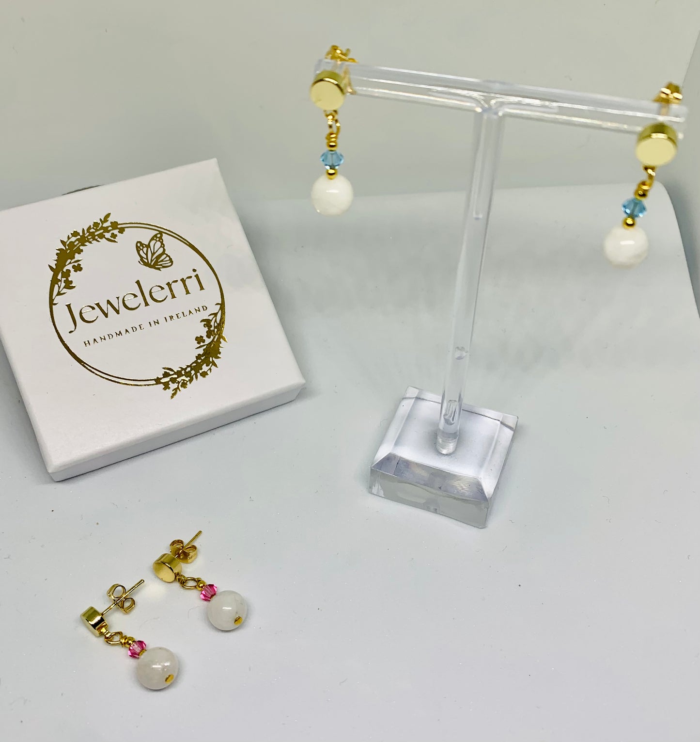 Petit gold stud Blue