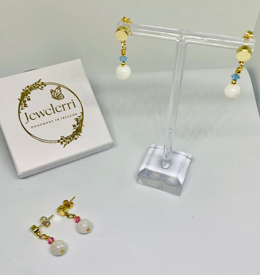 Petit gold stud Blue