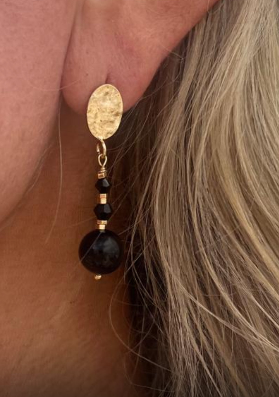 Black Tourmaline Long earrings