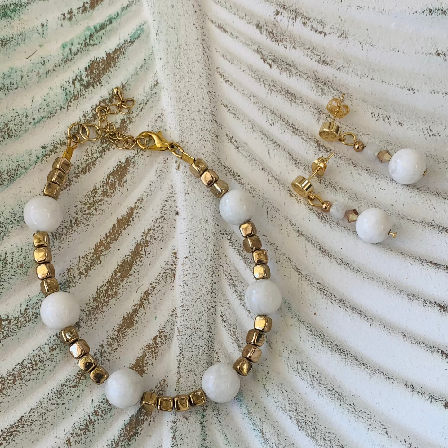 Moonstone Braclet & Earring set