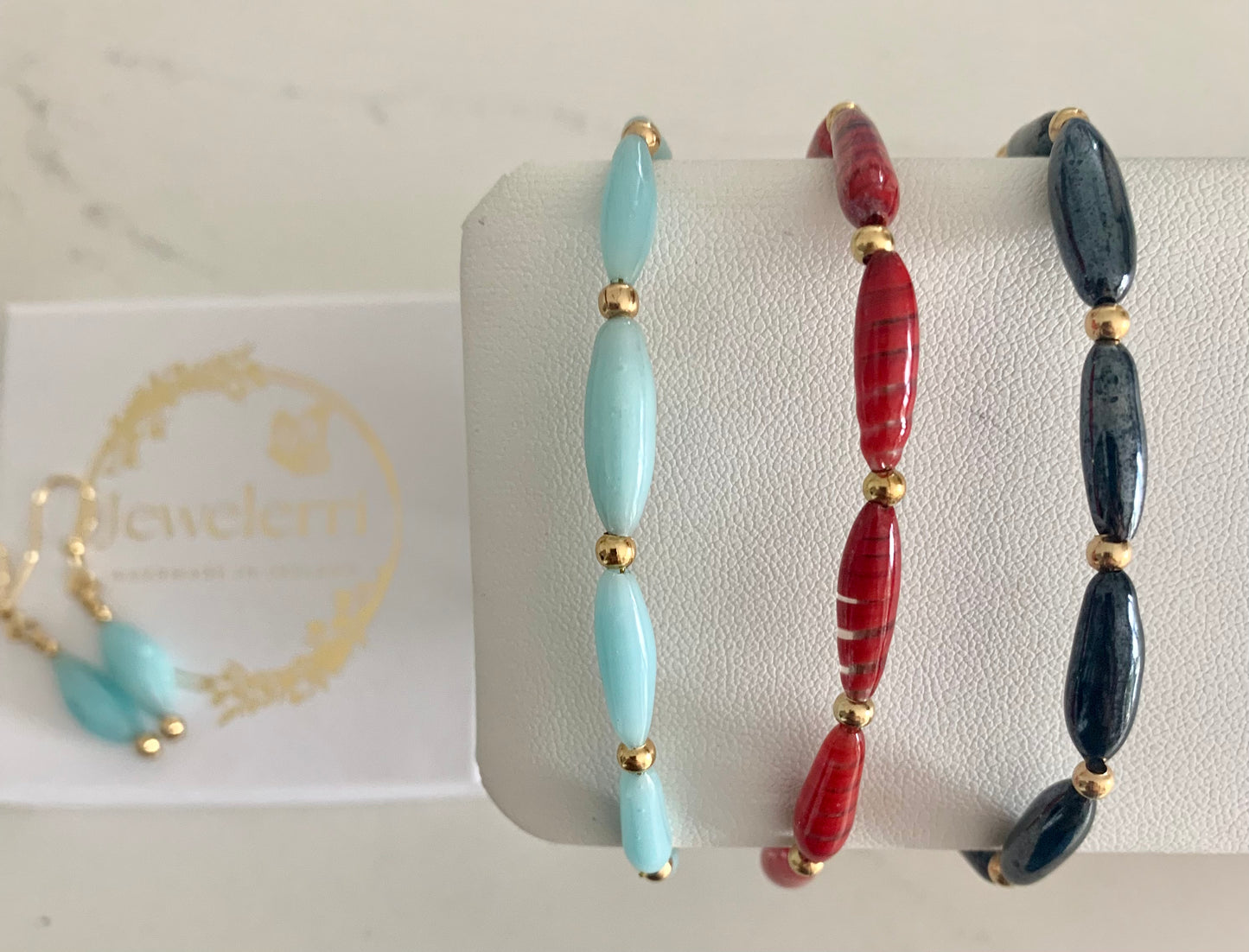 Red Murano glass Bracelets.