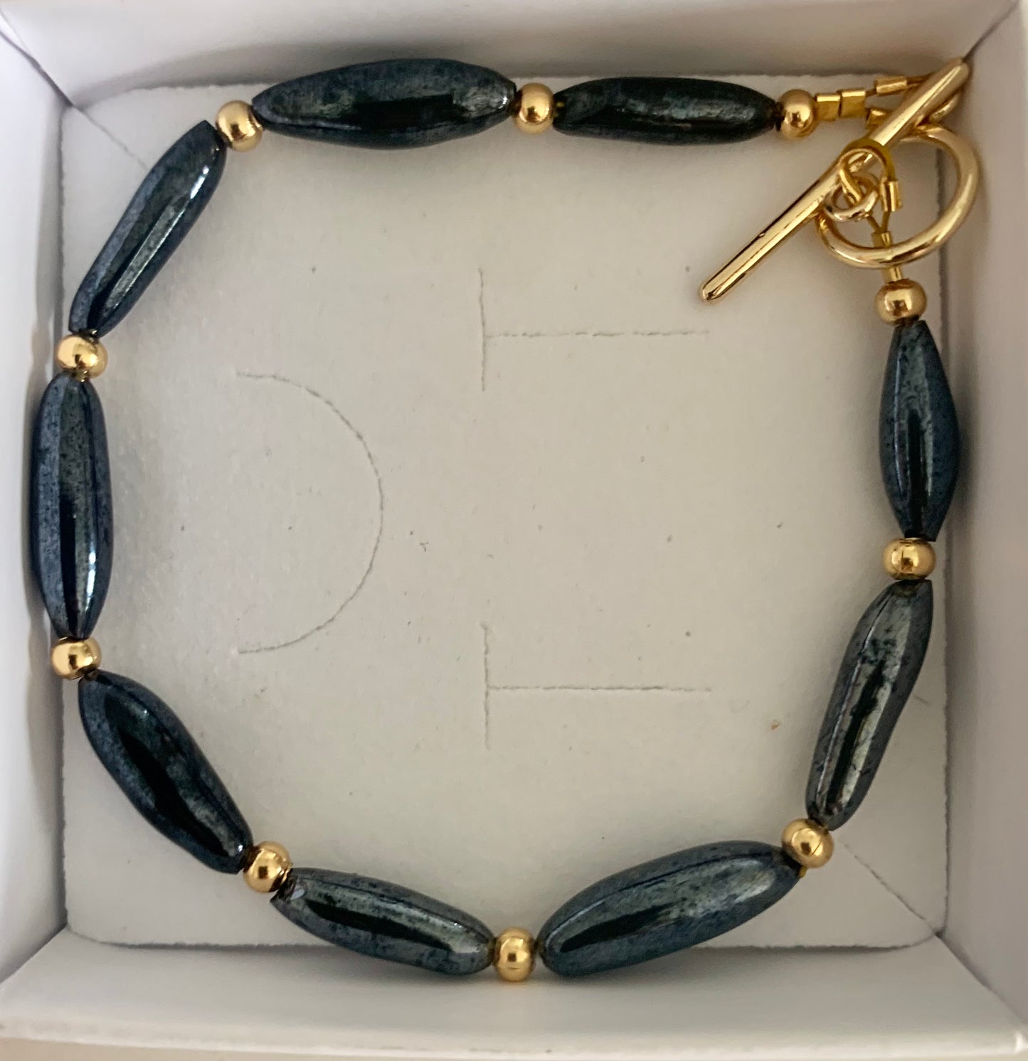 Deep Grey Murano glass Bracelet.