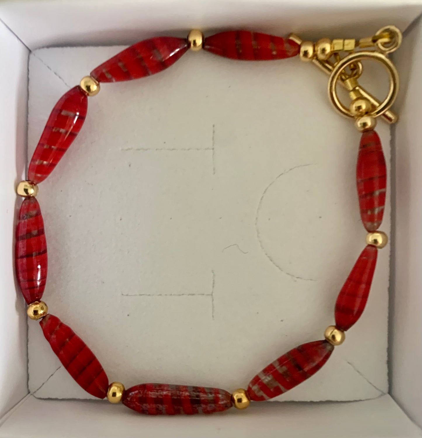 Red Murano glass Bracelets.