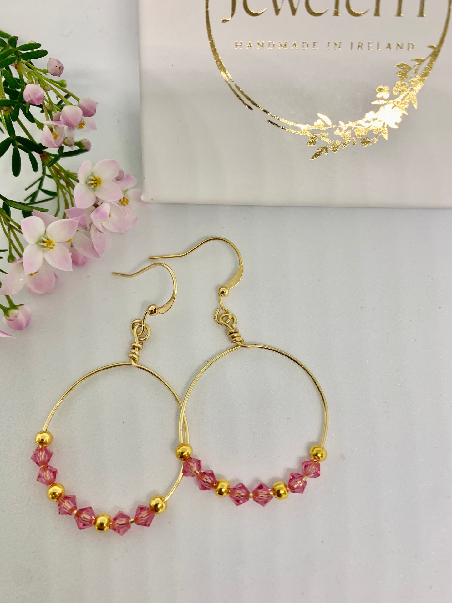 Pink sparkle Hoop 25mm