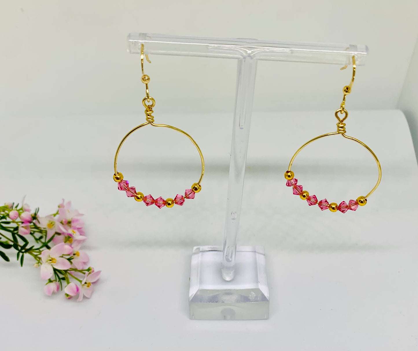 Pink sparkle Hoop 25mm