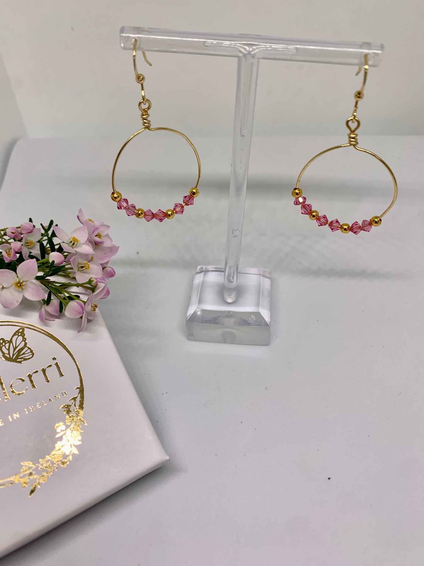 Pink sparkle Hoop 25mm