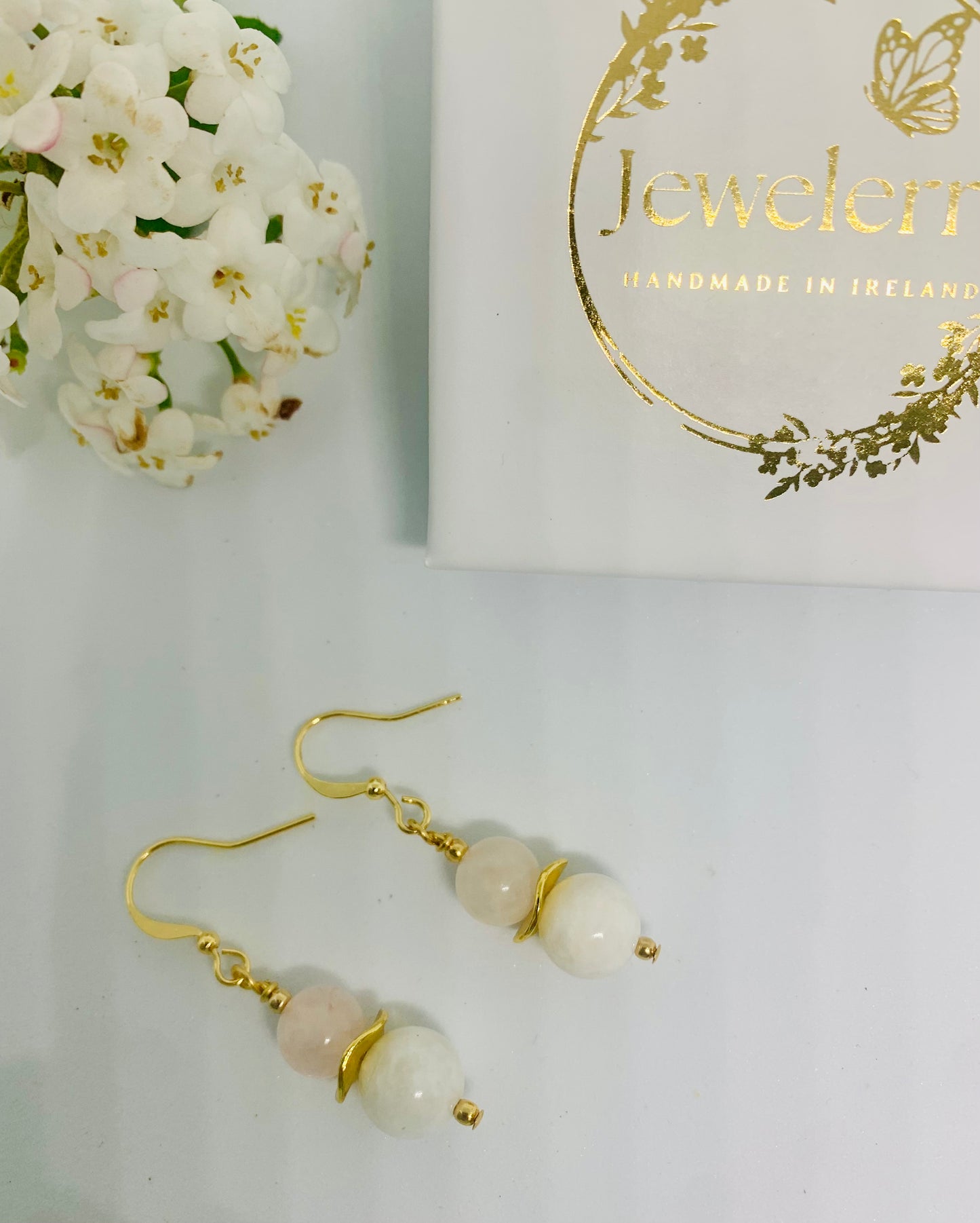 Pink Quartz & Moonstone drops