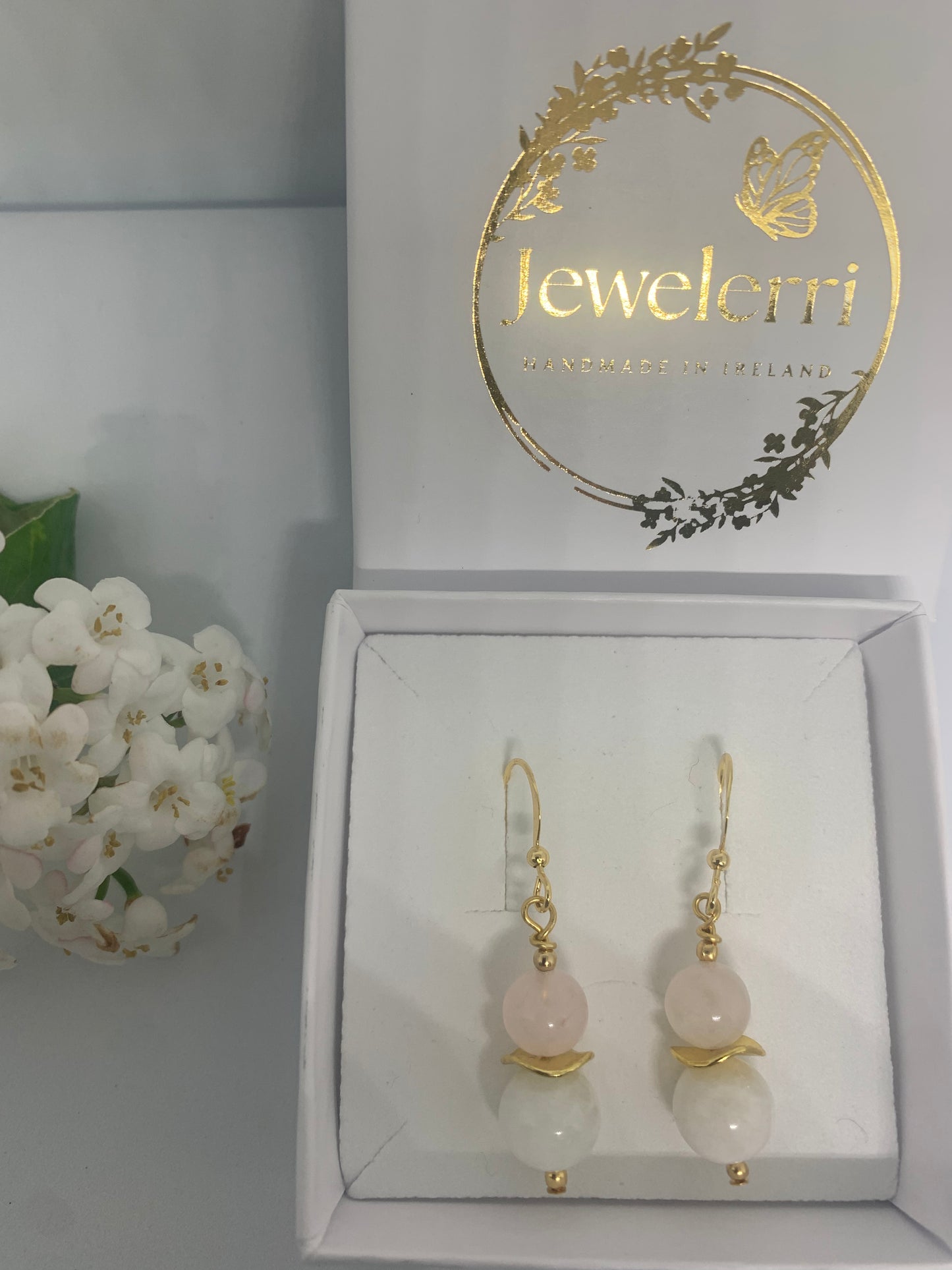 Pink Quartz & Moonstone drops